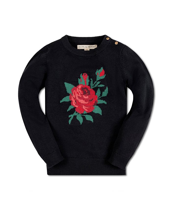 Black sweater on sale with roses