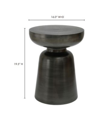 Arthur 19" Iron Round Antique-Like Zinc Accent Table