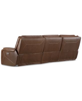 CLOSEOUT! Hansley 3-Pc. Zero Gravity Leather Sectional with Power Recliner and Chaise, Created for Macy's