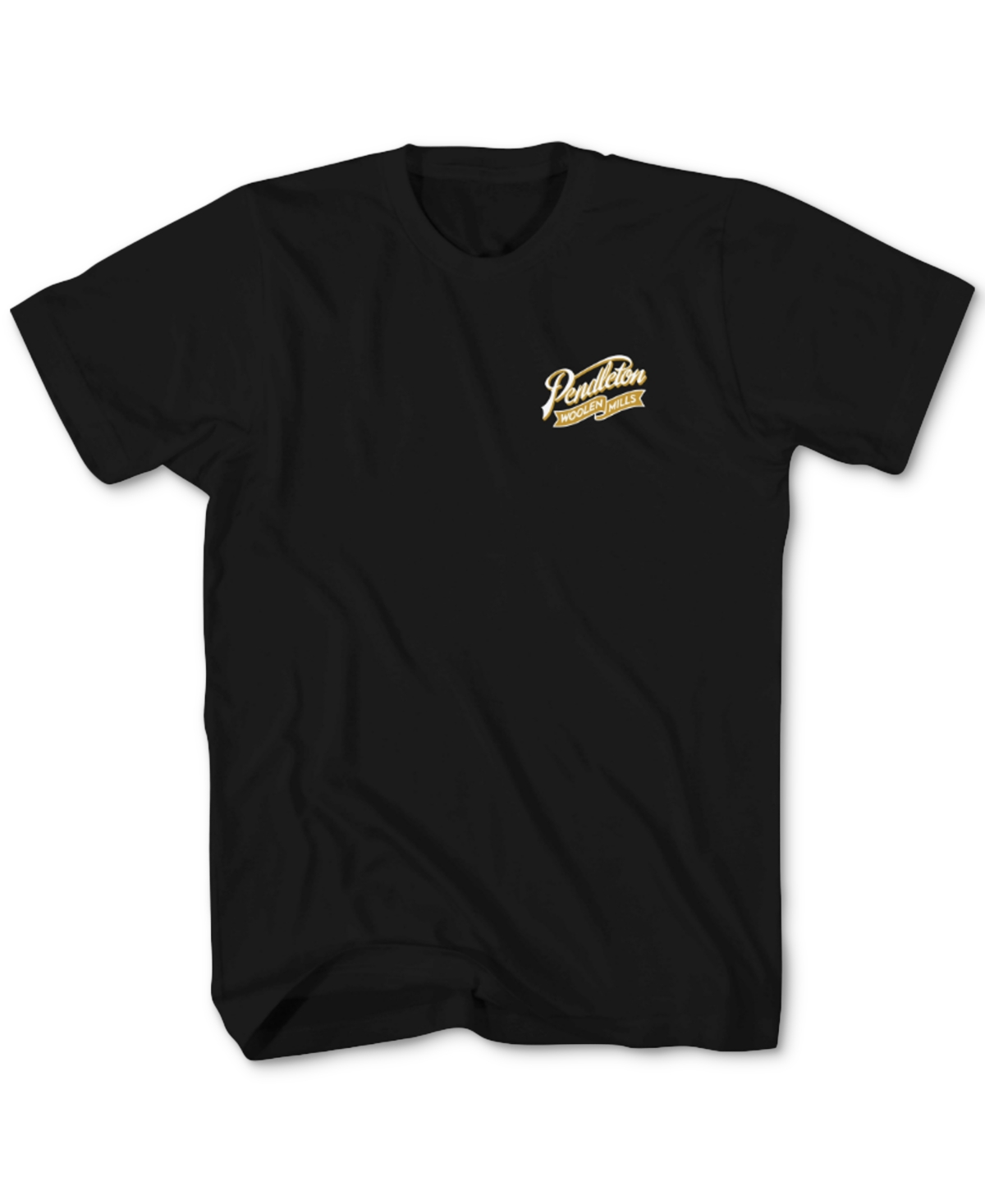 Pendleton Men's Ribbon Logo Crewneck Short Sleeve Graphic T-shirt In Black,gold