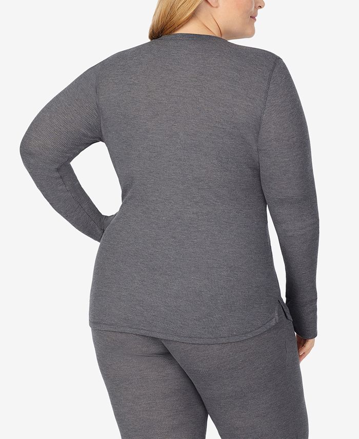 Cuddl Duds Plus Size Stretch Thermal LongSleeve Top Macy's
