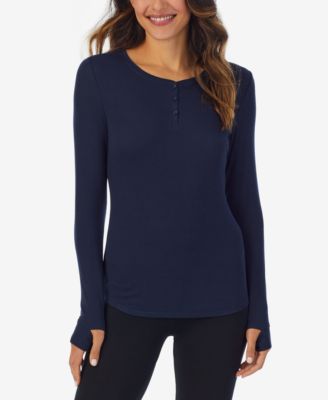 Cuddl Duds - Petite Softwear with Stretch Ribbed Henley