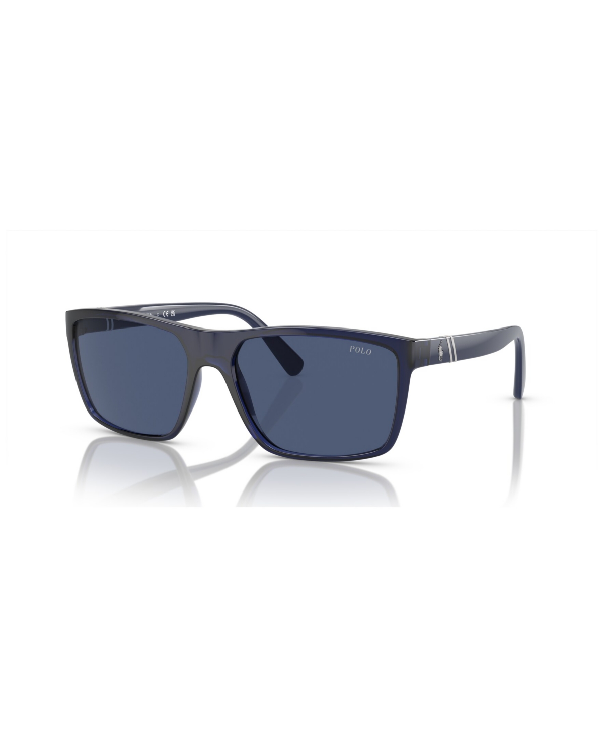 Polo Ralph Lauren Men's Sunglasses Ph4133 In Shiny Transparent Navy Blue