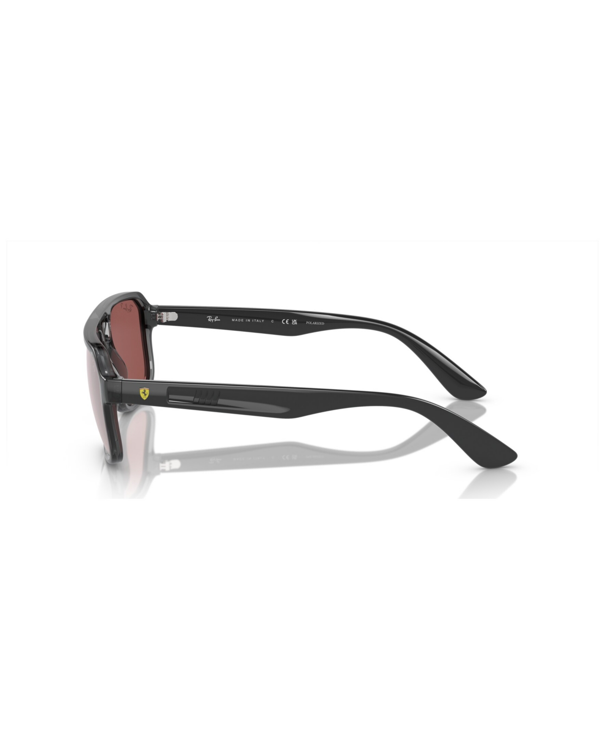 Ray Ban Rb4414m Scuderia Ferrari Collection Sunglasses Transparent Grey Frame Silver Lenses Polarized 58-17 In Transparent Gray