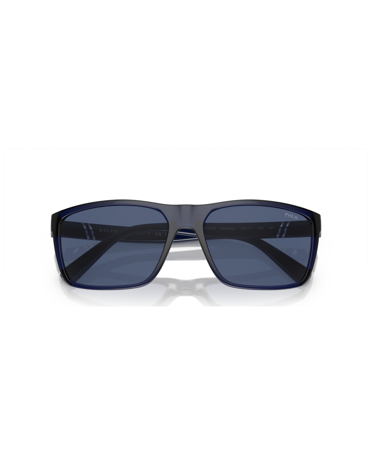 Shop Polo Ralph Lauren Men's Sunglasses Ph4133 In Shiny Transparent Navy Blue