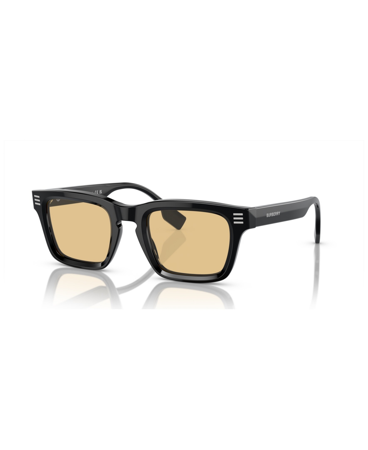 Burberry Men's Low Bridge Fit Sunglasses Be4403f In Black