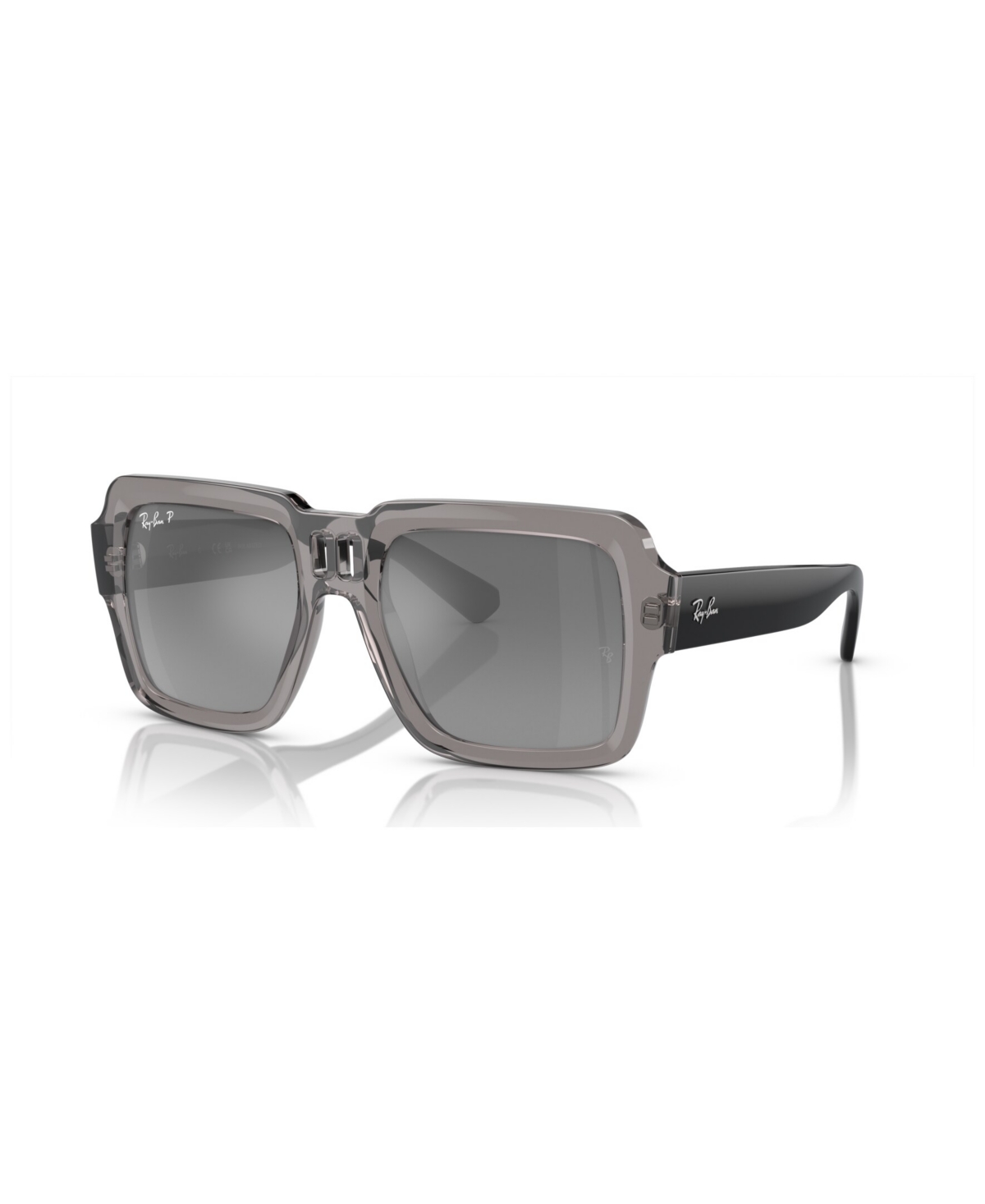 Ray Ban Unisex Magellan Polarized Sunglasses, Mirror Gradient Rb4408 In Transparent Gray