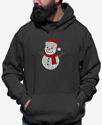 Men's Christmas Snowman Word Art Hooded Sweatshirt