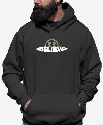 Men's Believe UFO Word Art Hooded Sweatshirt