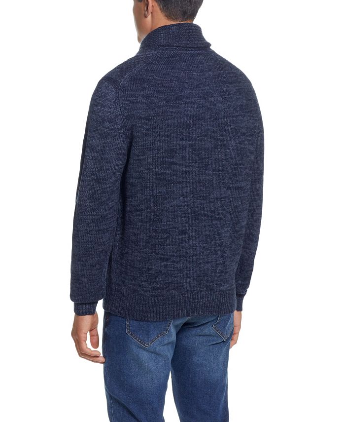 Weatherproof Vintage Men's Cable-Knit Fisherman Shawl Collar Sweater ...