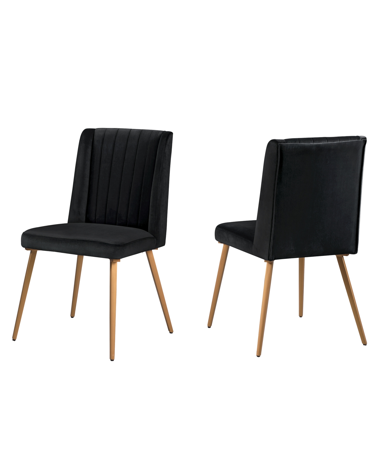 Best Master Furniture Newport Velvet with Metal Legs Dining Chairs, Set of 2