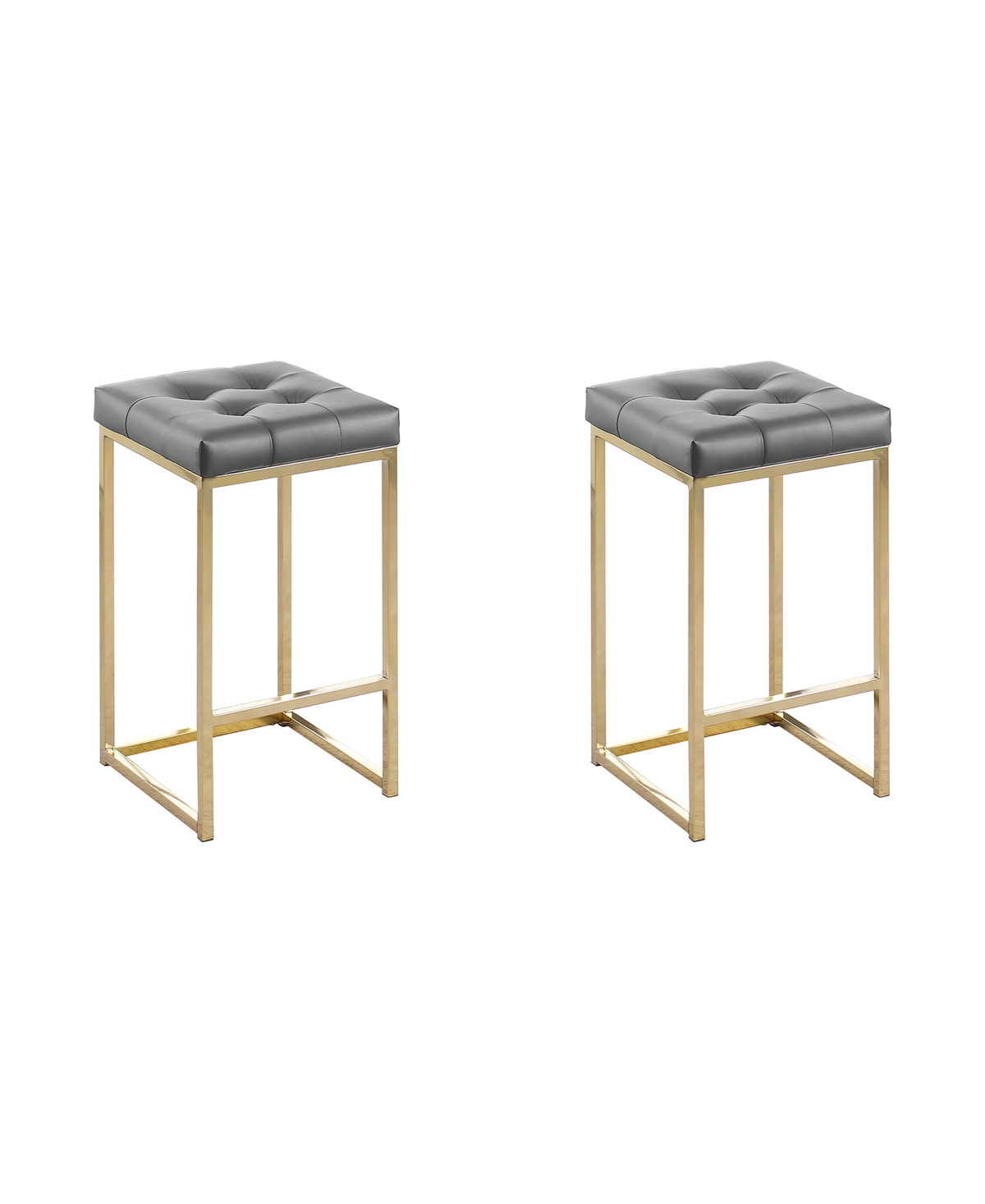 Best Master Furniture Jersey Faux Leather Counter Height Stools, Set of 2