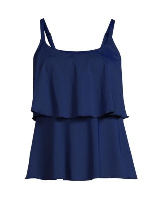 Women's Scoop Neck Tiered Tankini Swimsuit Top