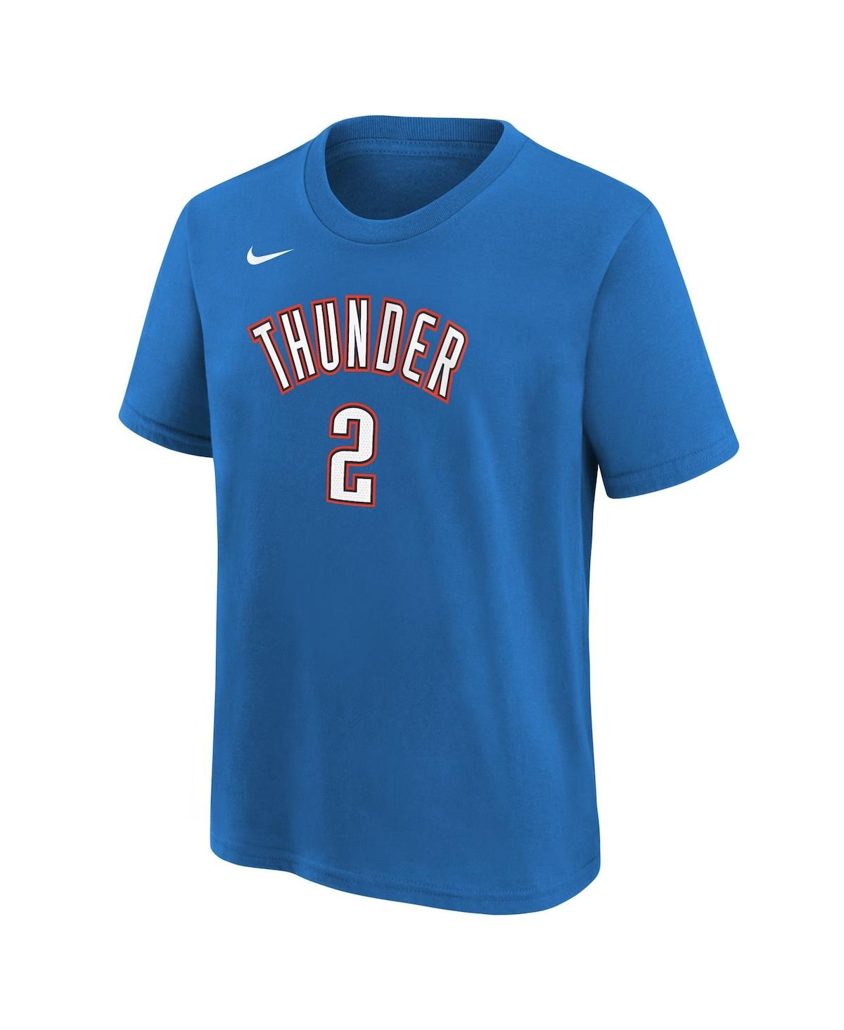 Nike Youth Shai Gilgeous-alexander White Oklahoma City Thunder Icon Name & Number T-shirt In White
