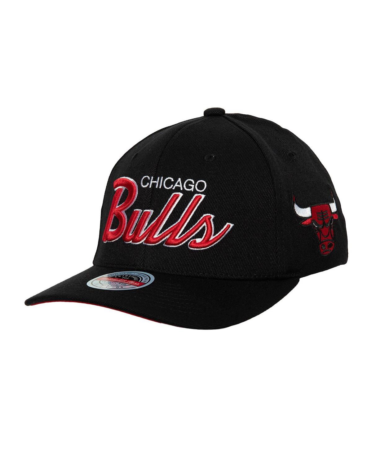 Mitchell & Ness Men's  Black Chicago Bulls Mvp Team Script 2.0 Stretch-snapback Hat In Black