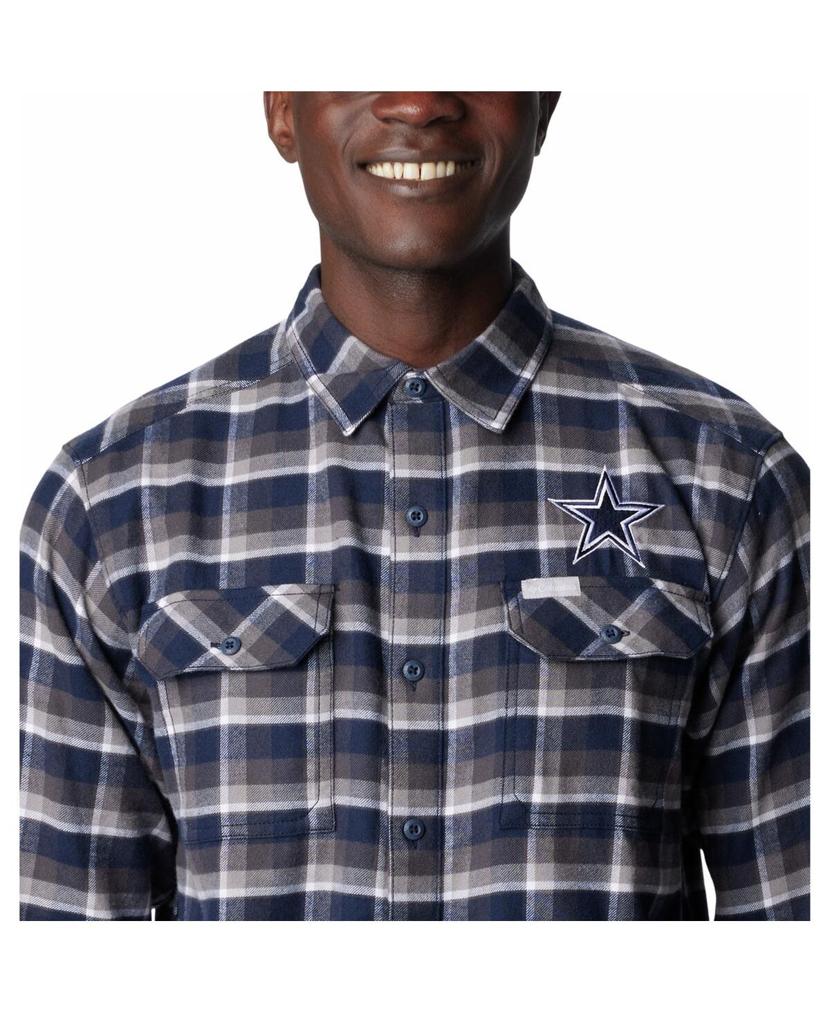 Shop Columbia Men's  Navy Dallas Cowboys Flare Gun Flannel Button-up Shirt