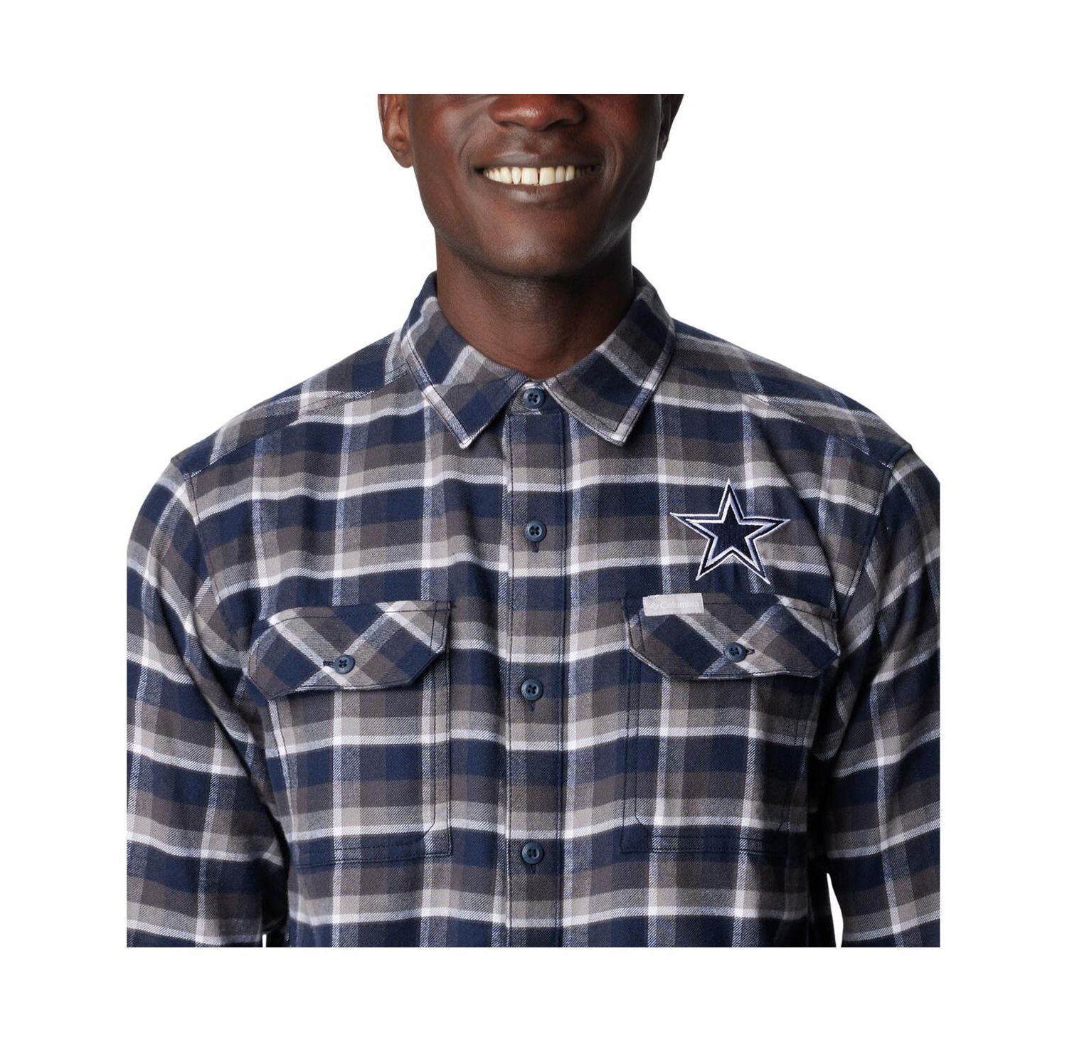 Men's Navy Dallas Cowboys Flare Gun Flannel Button-Up Shirt