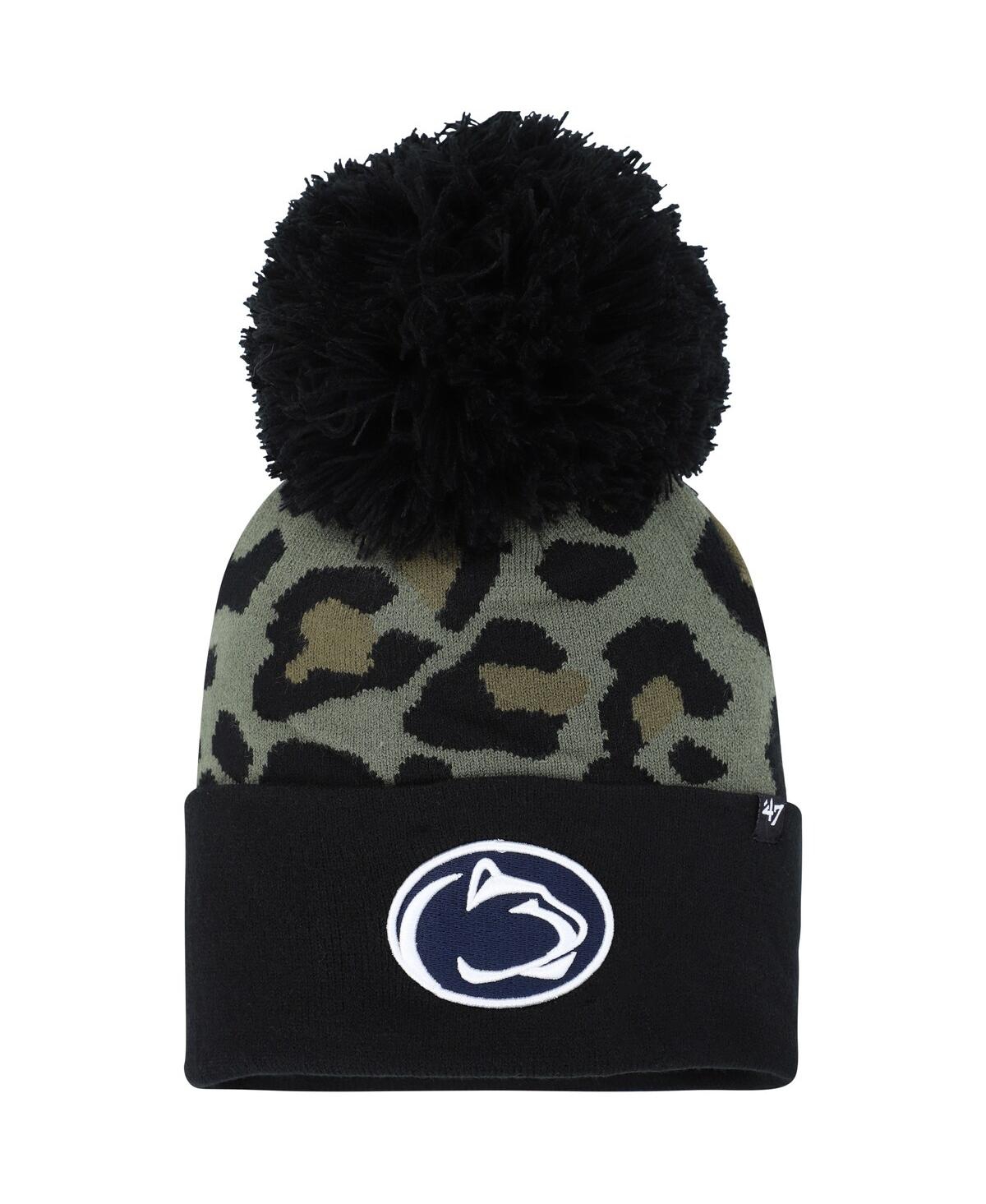 47 Brand Women's ' Hunter Green Penn State Nittany Lions Bagheera Cuffed Knit Hat With Pom In Hunter Green
