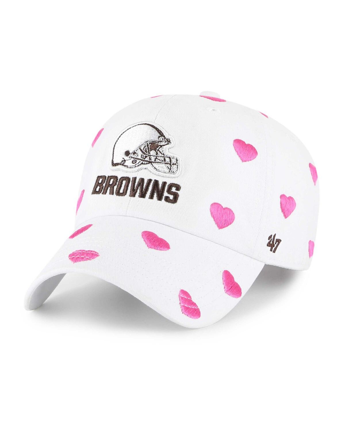 Shop 47 Brand Little Girls ' White Cleveland Browns Surprise Clean Up Adjustable Hat