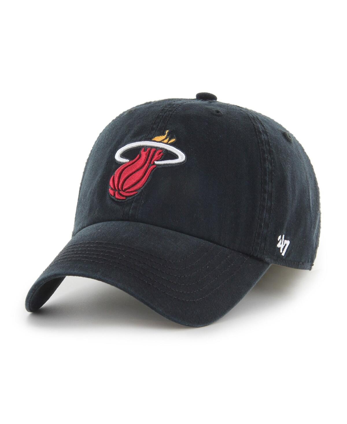 47 Brand Men's ' Black Miami Heat Classic Franchise Flex Hat