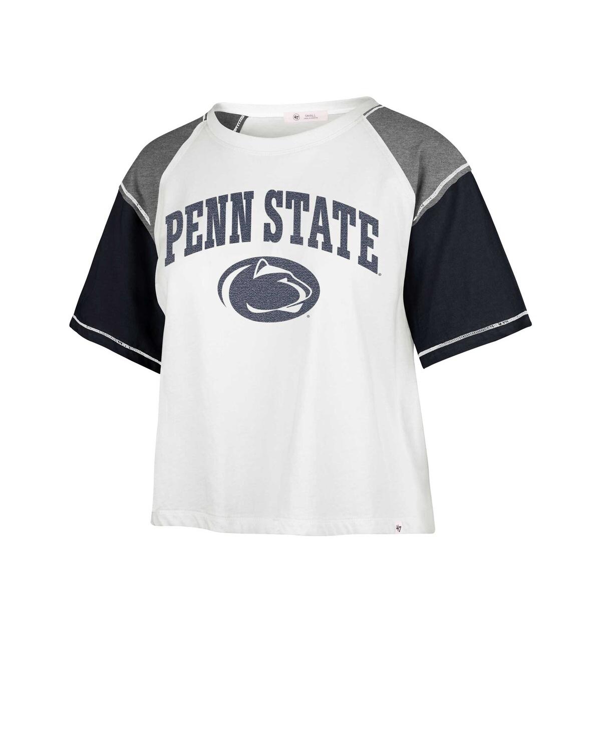 47 BRAND WOMEN'S '47 BRAND WHITE PENN STATE NITTANY LIONS SERENITY GIA CROPPED T-SHIRT 
