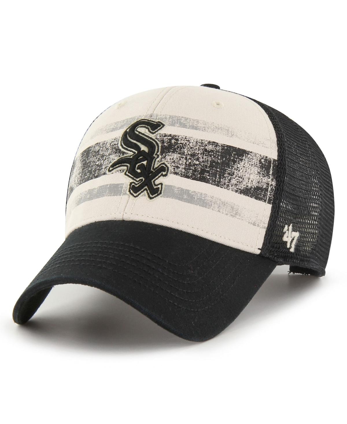 47 Brand Men's ' Black Chicago White Sox Breakout Mvp Trucker Adjustable Hat