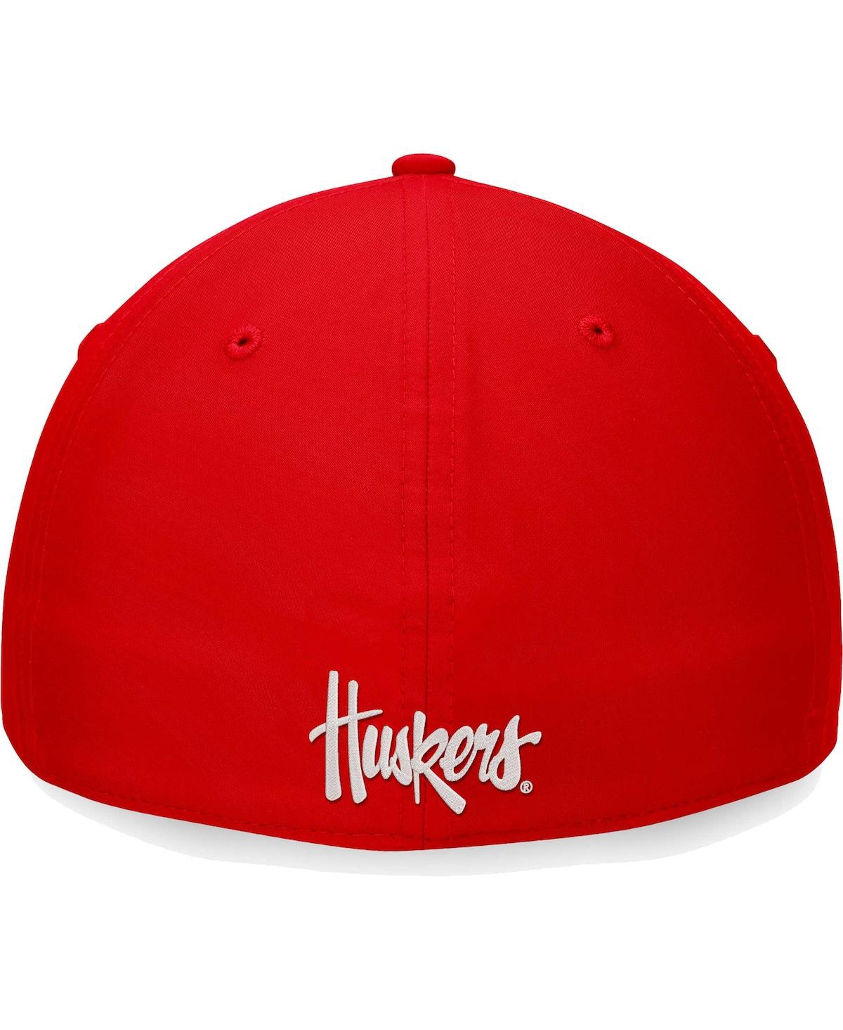 Shop Top Of The World Men's  Scarlet Nebraska Huskers Deluxe Flex Hat