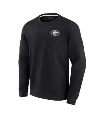 Men's and Women's Black Georgia Bulldogs Super Soft Pullover Crew Sweatshirt