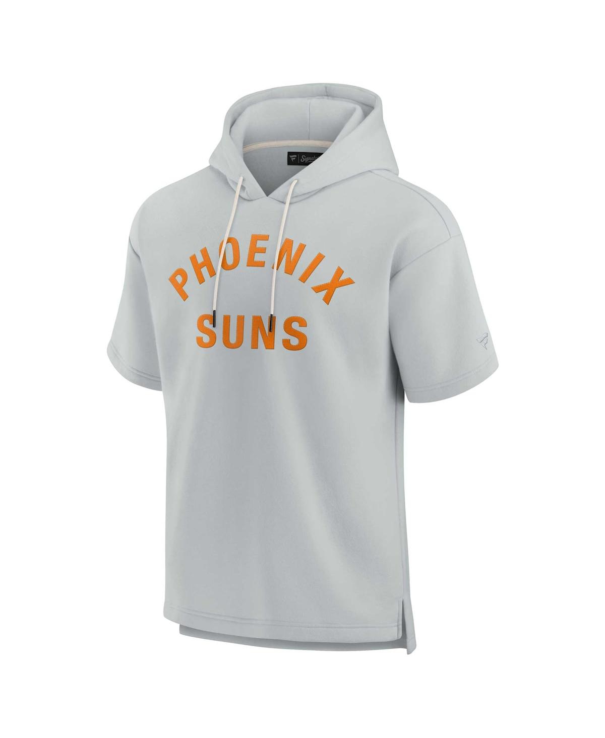 Shop Fanatics Signature Men's And Women's  Gray Phoenix Suns Super Soft Fleece Short Sleeve Pullover Hoodi