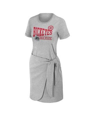 Women's Heather Gray Ohio State Buckeyes Knotted T-shirt Dress