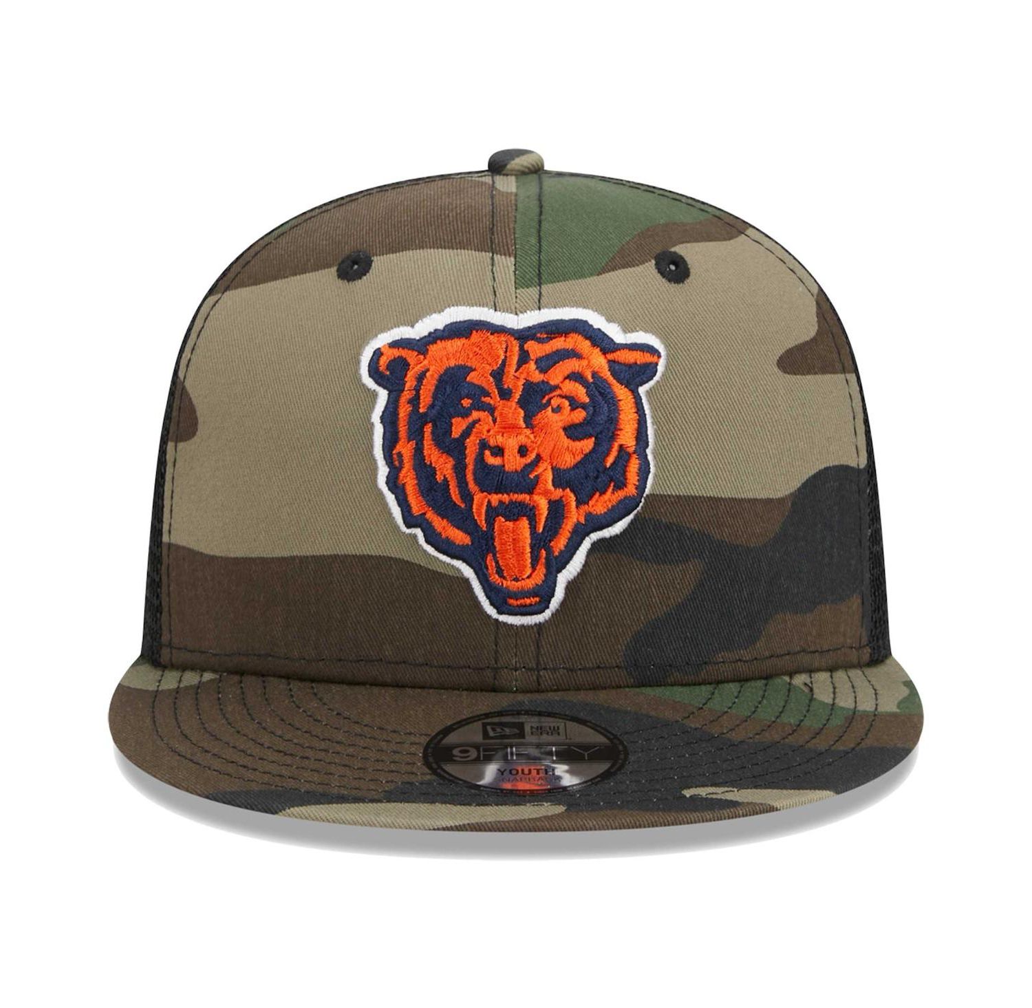 Big Boys and Girls Camo Chicago Bears Alternate Logo Main Trucker 9FIFTY Snapback Hat