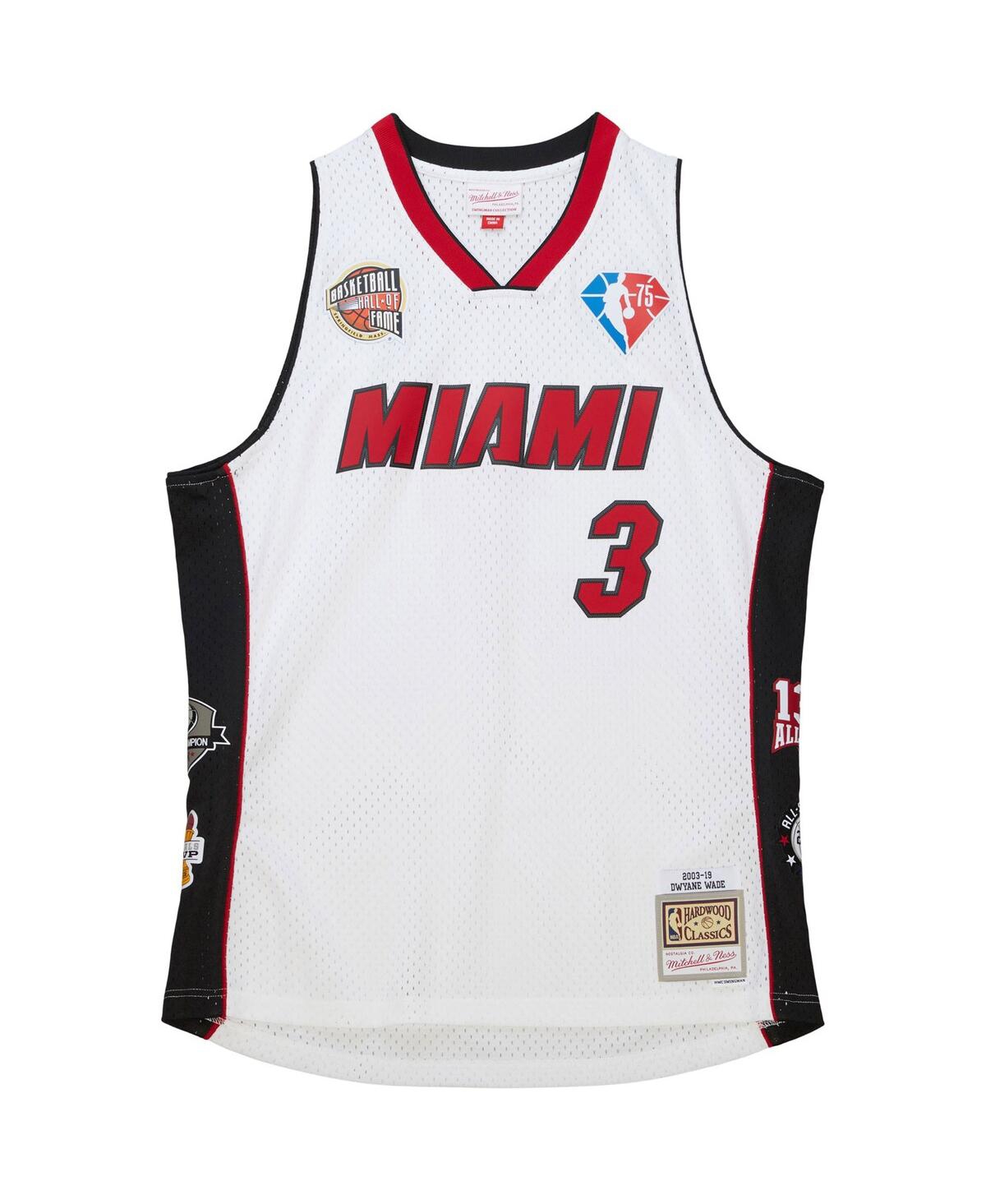 Men's and Women's Mitchell & Ness Dwyane WadeMiami Heat Hall of Fame Class of 2023 Throwback Swingman Jersey - White