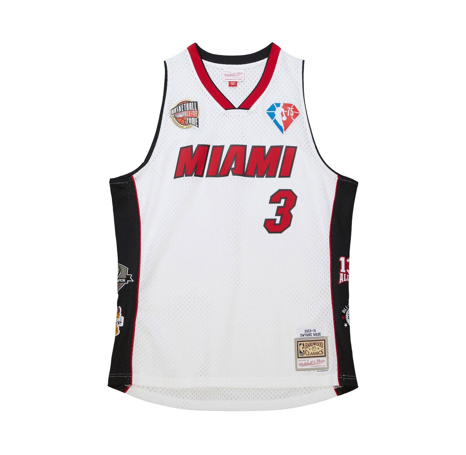 Men's and Women's Dwyane Wade White Miami Heat Hall of Fame Class of 2023 Throwback Swingman Jersey