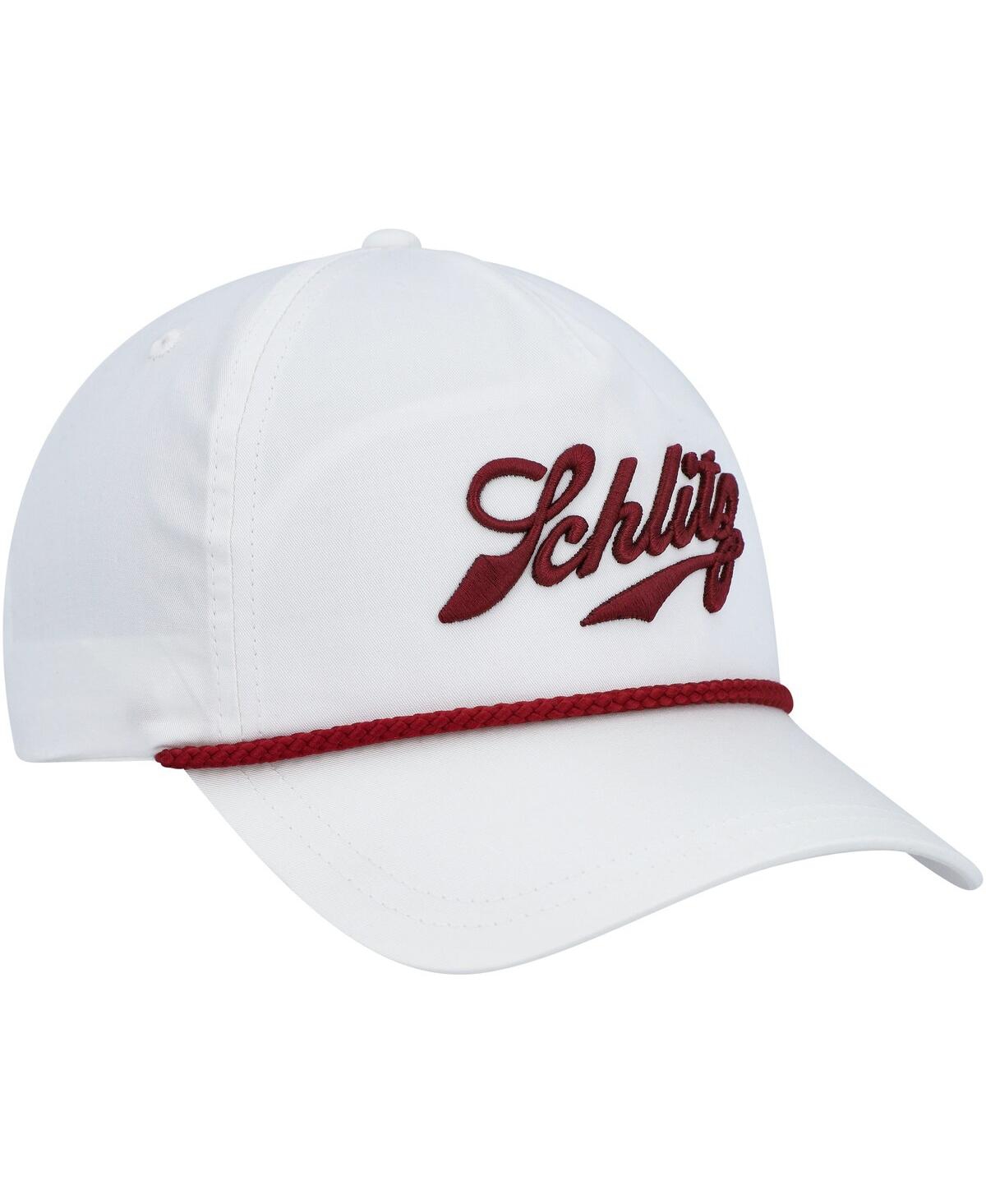 AMERICAN NEEDLE MEN'S AMERICAN NEEDLE WHITE SCHLITZ ROPE SNAPBACK HAT 