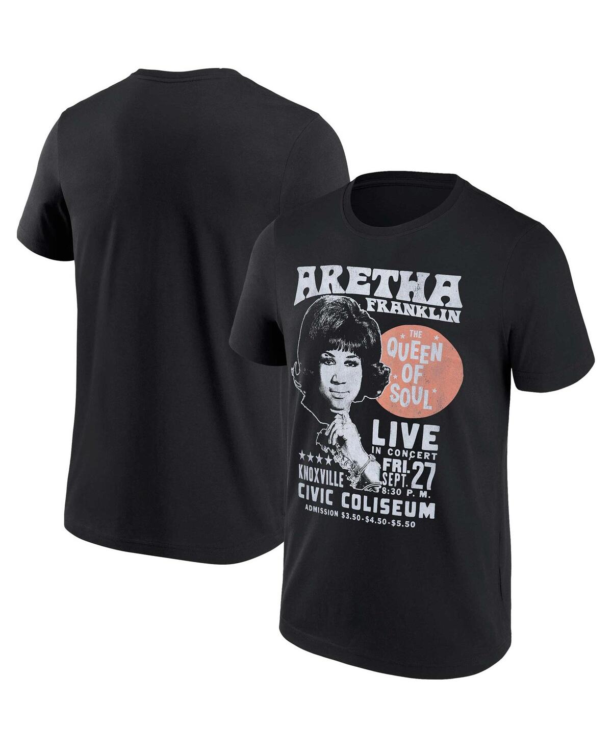 Philcos Men's Black Aretha Franklin Graphic T-shirt