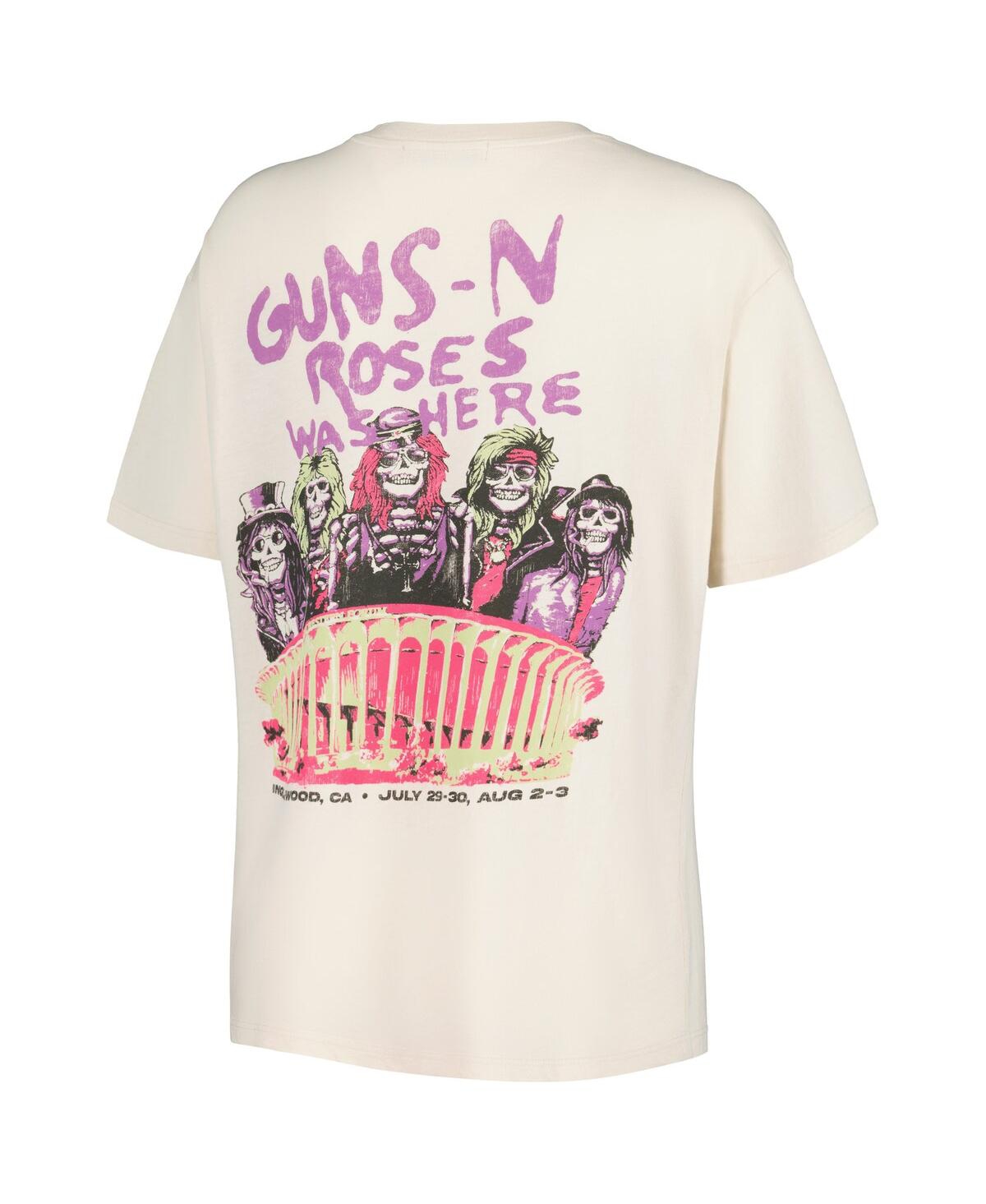 Shop Daydreamer Women's  Cream Guns N Roses Was Here Boyfriend T-shirt