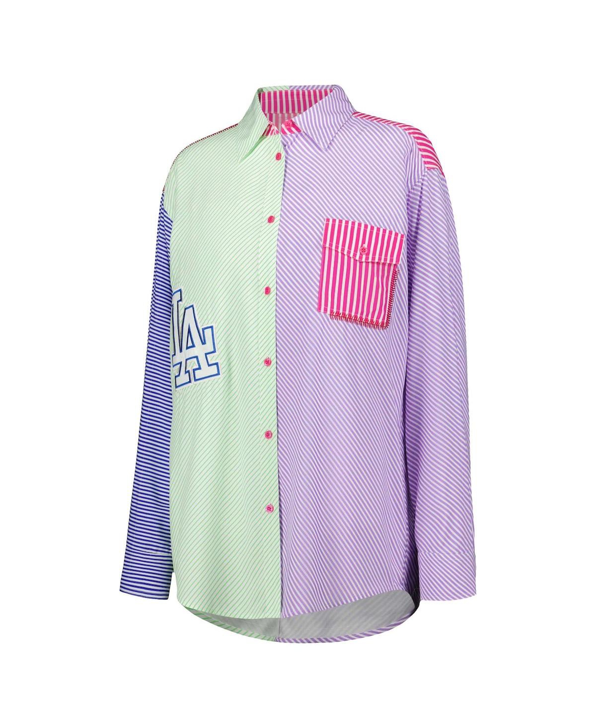 Shop Terez Women's  Los Angeles Dodgers Button-up Shirt In Green