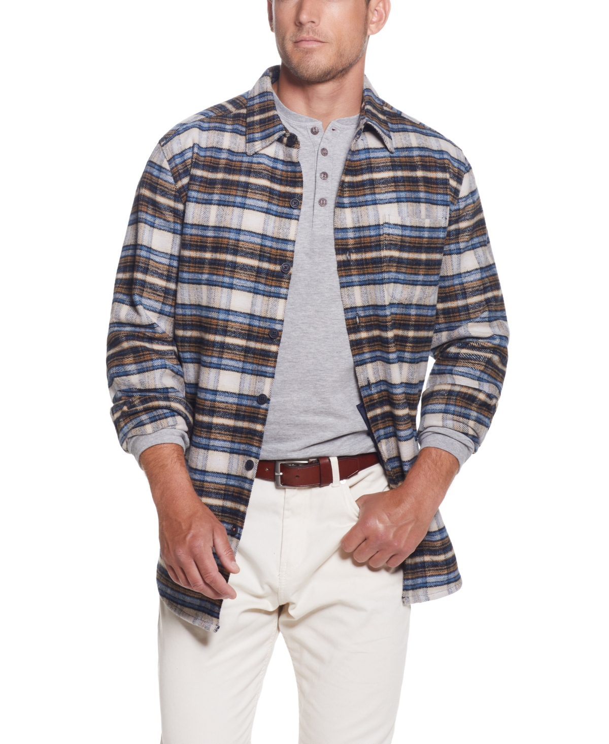 Weatherproof Vintage Men's Lumberjack Flannel Unlined Shirt Jacket In Wood Ash