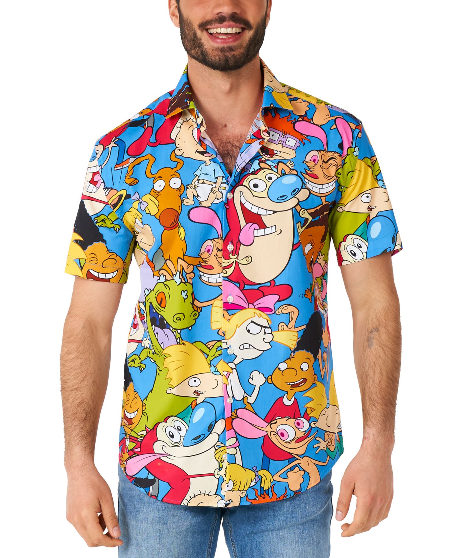 Men's SHIRT Short Sleeve Nickelodeon Cartoons