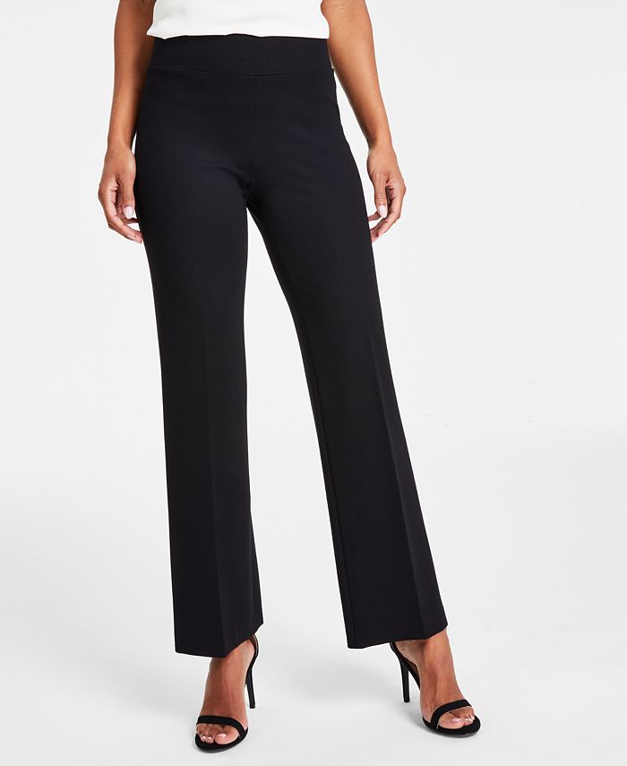 Anne Klein Women's Compression Pull-On Wide-Leg Trousers - Macy's