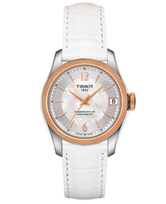 Tissot ladies watch outlet white leather strap