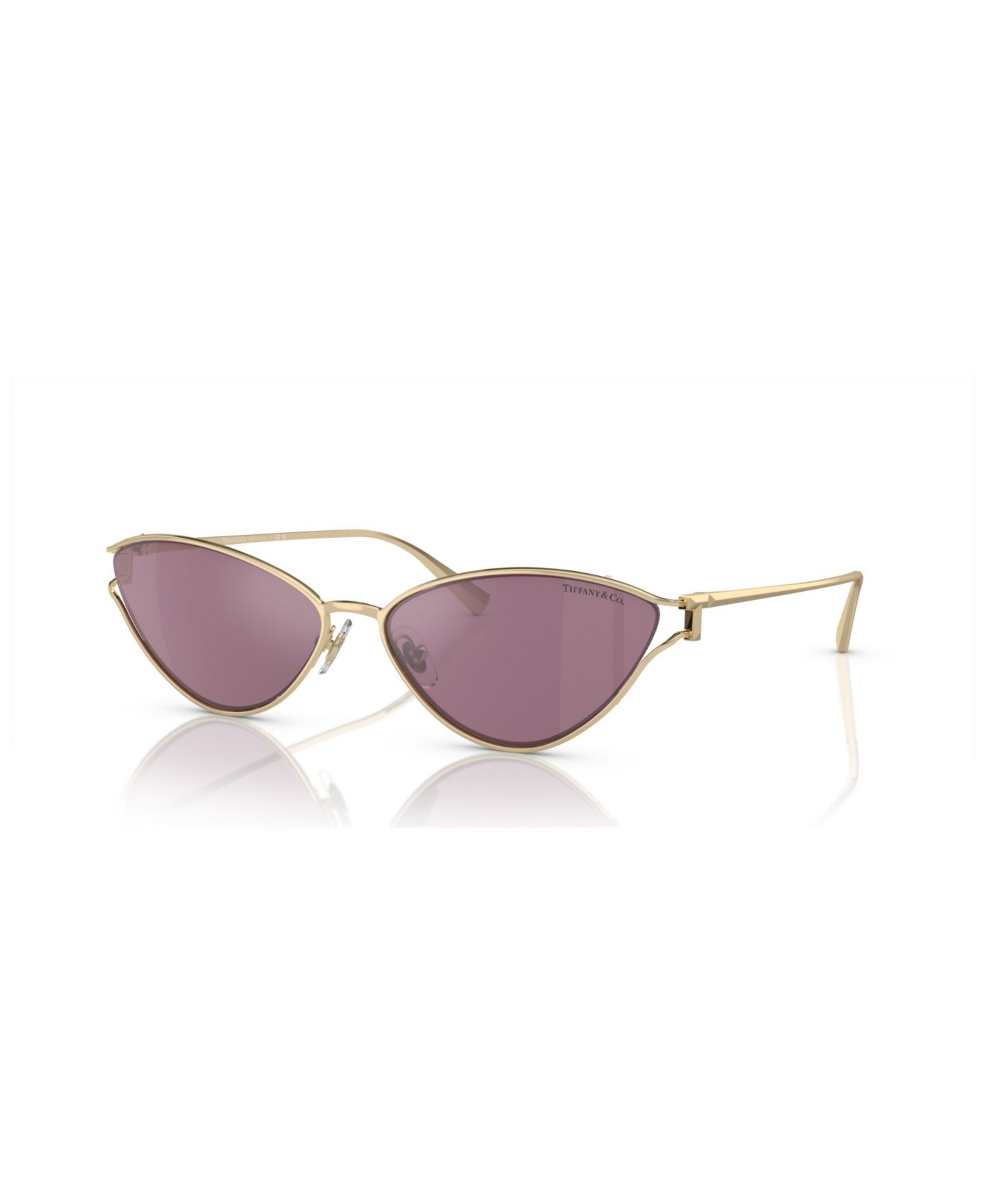 Женские солнцезащитные очки Tiffany & Co. Sunglasses, Gradient TF3095, цвет: Бледный золотой — фото 1