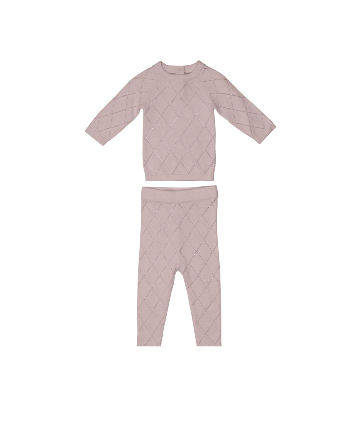 MANIERE BABY GIRLS NOOVEL KNIT TOP AND FOOTED PANTS, 2 PIECE SET