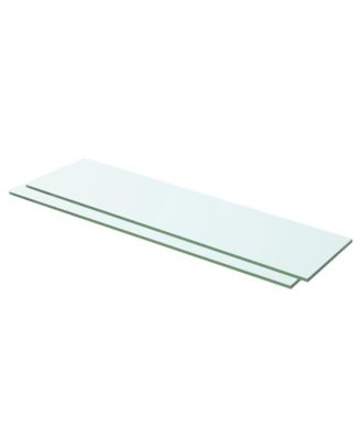 Shelves 2 pcs Panel Glass Clear 23.6"x4.7"