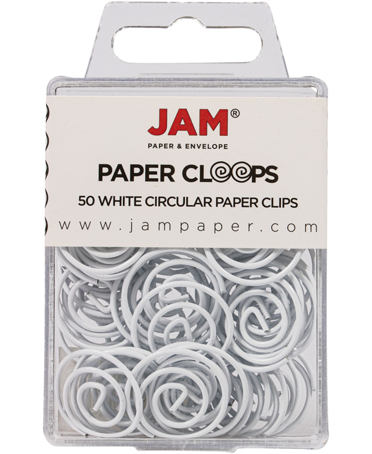 Jam Paper Circular Paper Clips In White