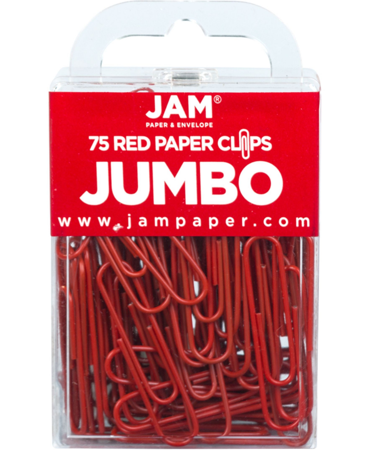 Jam Paper Colorful Jumbo Paper Clips In Red