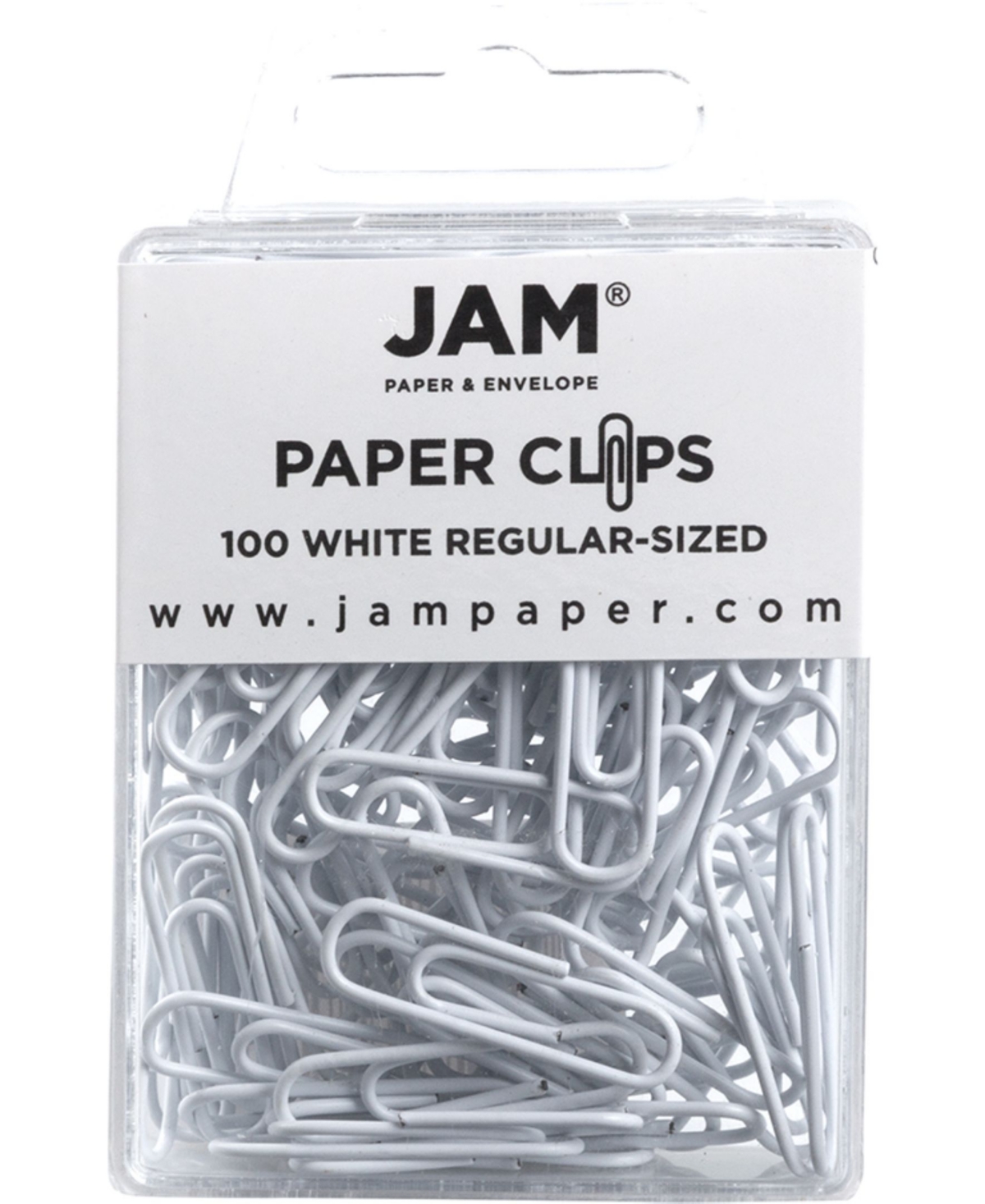 Jam Paper Colorful Standard Paper Clips In White