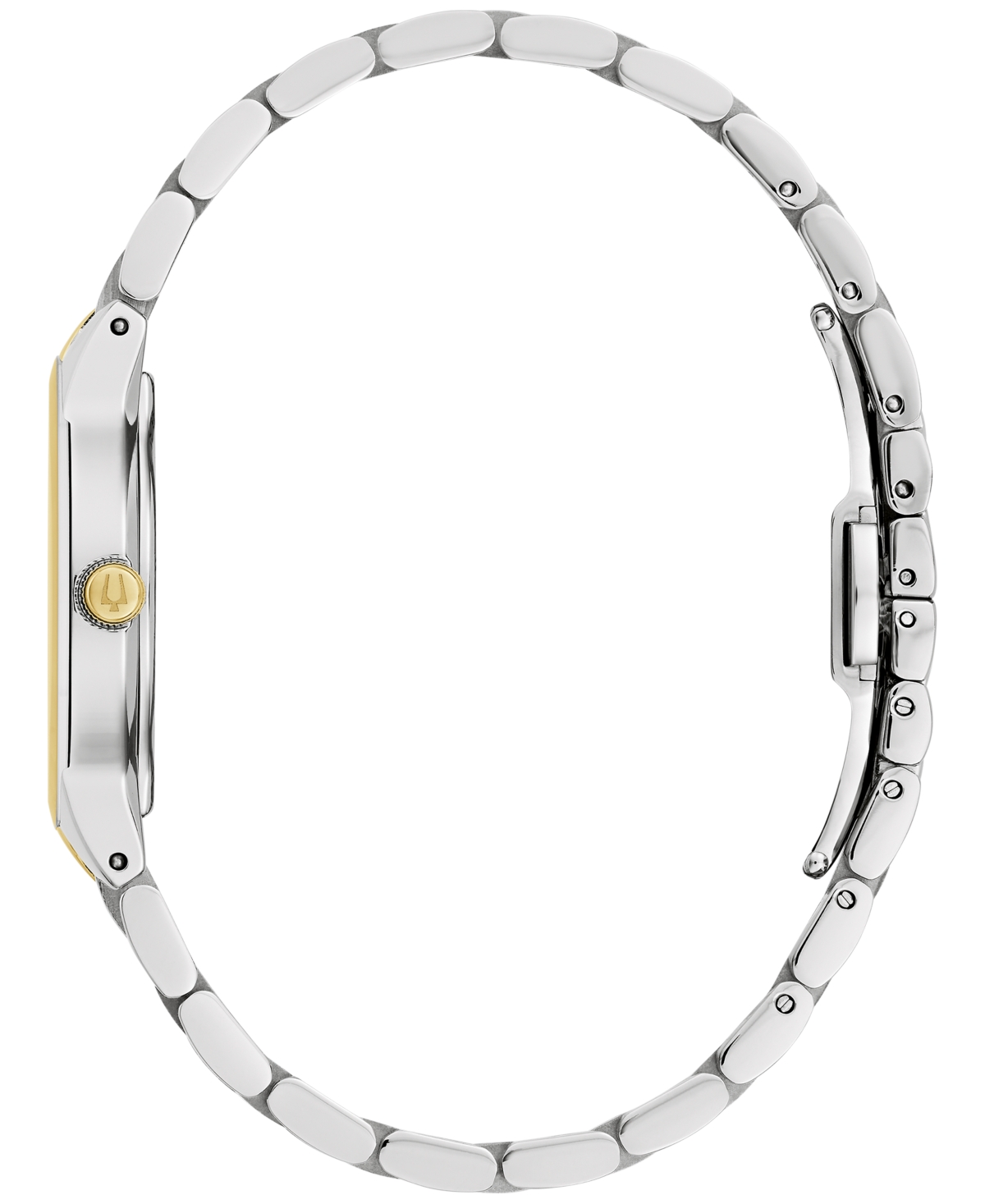 Shop Bulova Women's Modern Diamond Accent Two-tone Stainless Steel Bracelet Watch 30mm In Gold