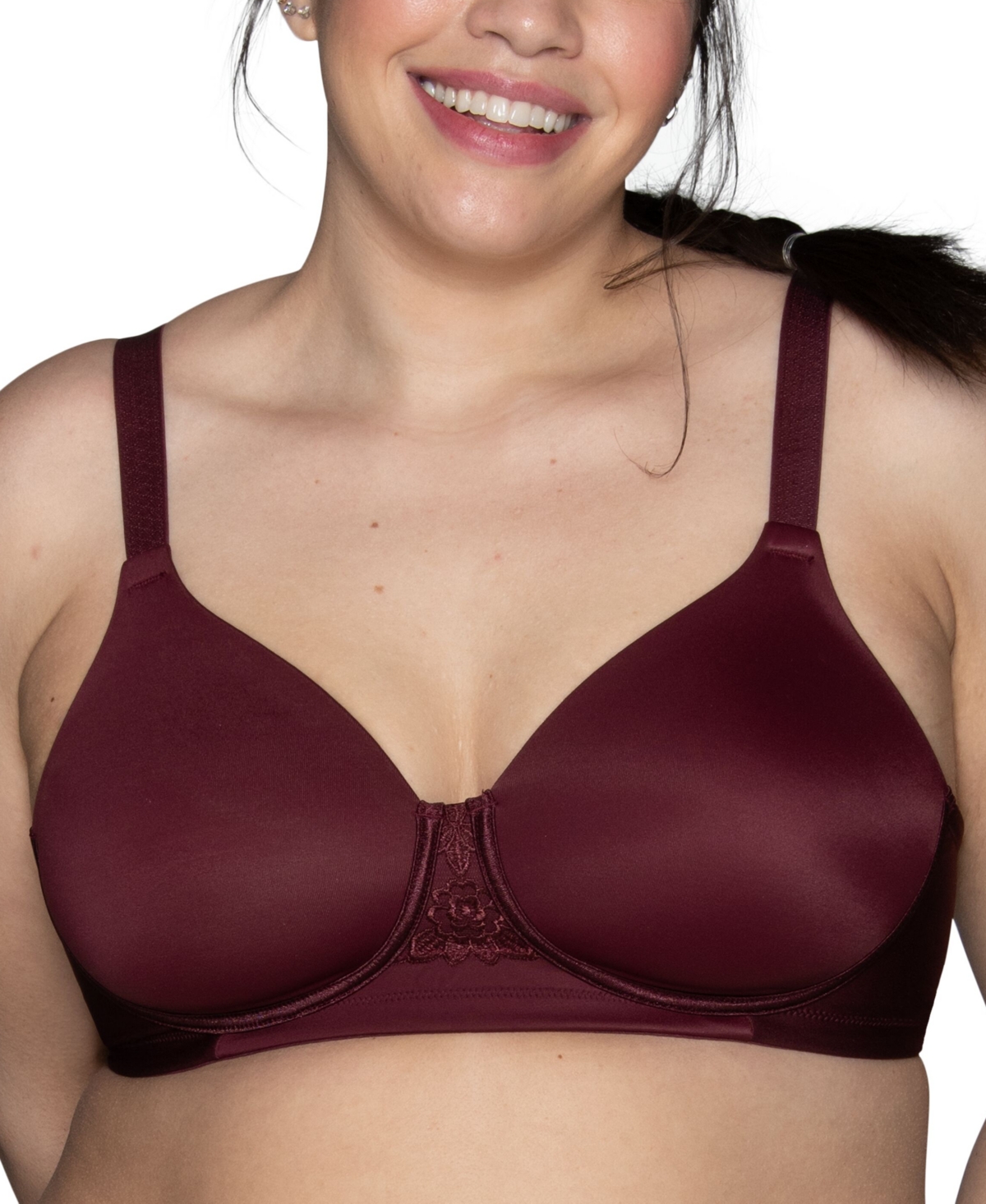 Full Figure Beauty Back Smoother Wireless Bra 71380 In Flushed Fig