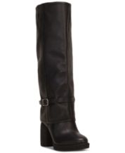 Macy's black on sale leather boots
